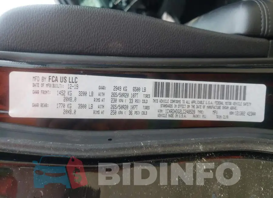 1C4RDHDG2LC248528 Photo# 13
