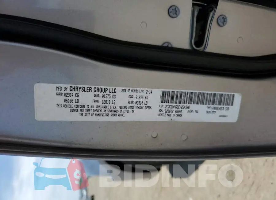 2C3CDXHG6EH234386 Photo# 12