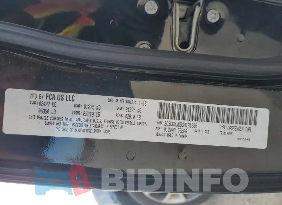 2C3CDXJG5GH181080 Photo# 12