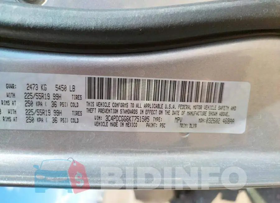 3C4PDCGG6KT751505 Photo# 12