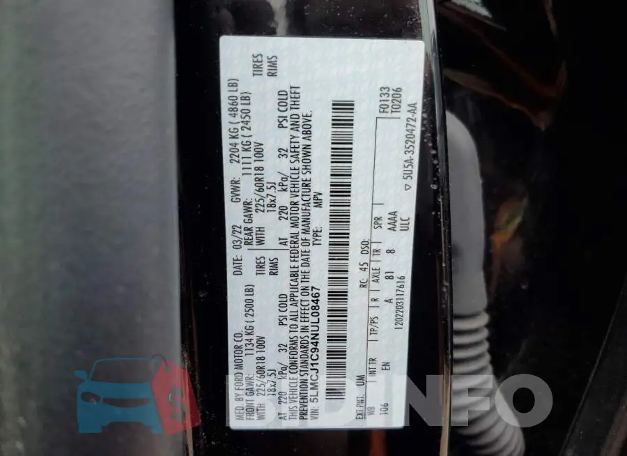 5LMCJ1C94NUL08467 Photo# 13