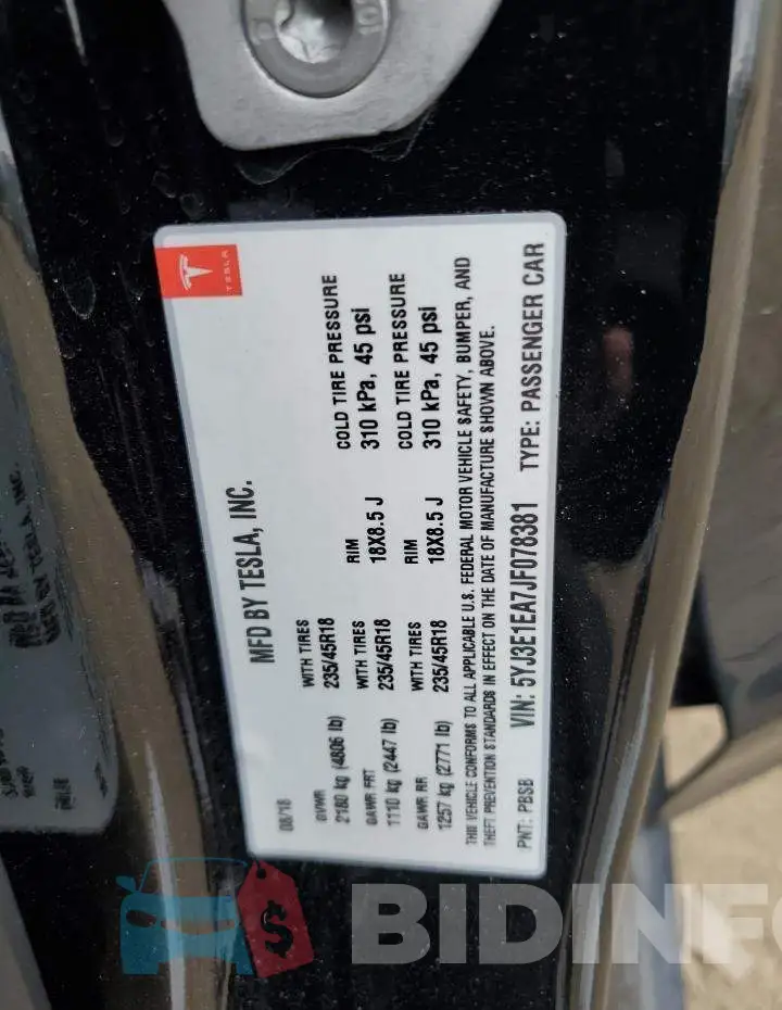 5YJ3E1EA7JF078381 Photo# 13