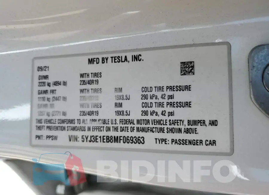 5YJ3E1EB8MF069363 Photo# 12