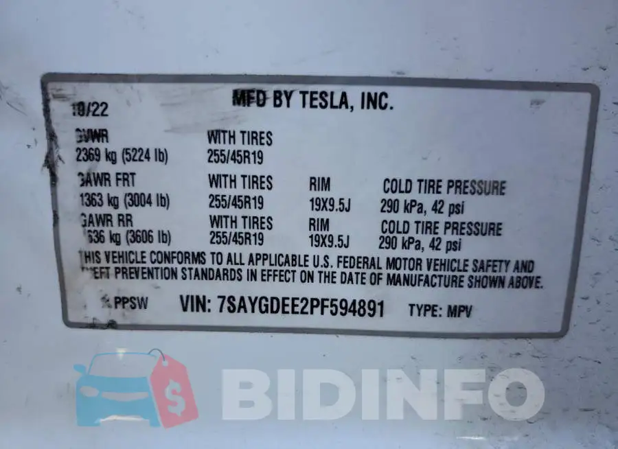 7SAYGDEE2PF594891 Photo# 13
