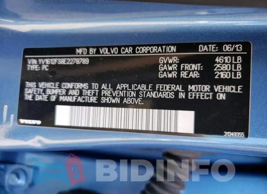YV1612FS8E2278789 Photo# 12