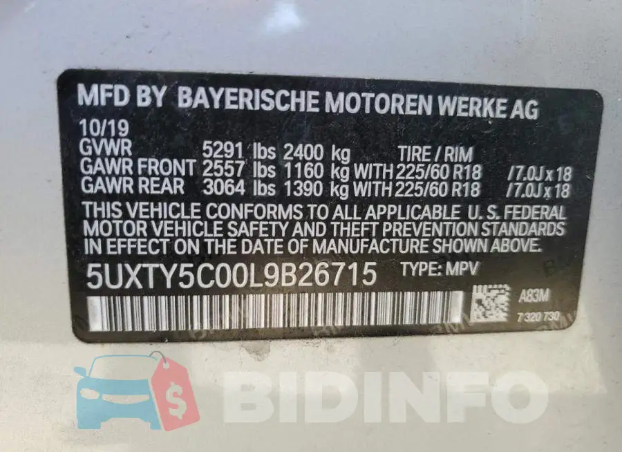 5UXTY5C00L9B26715 Photo# 13