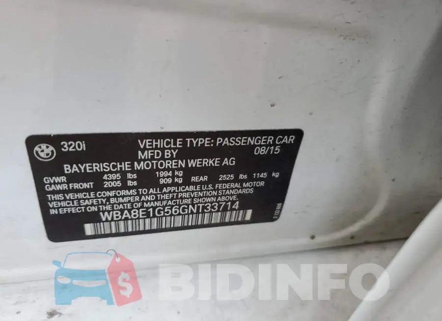 WBA8E1G56GNT33714 Photo# 12