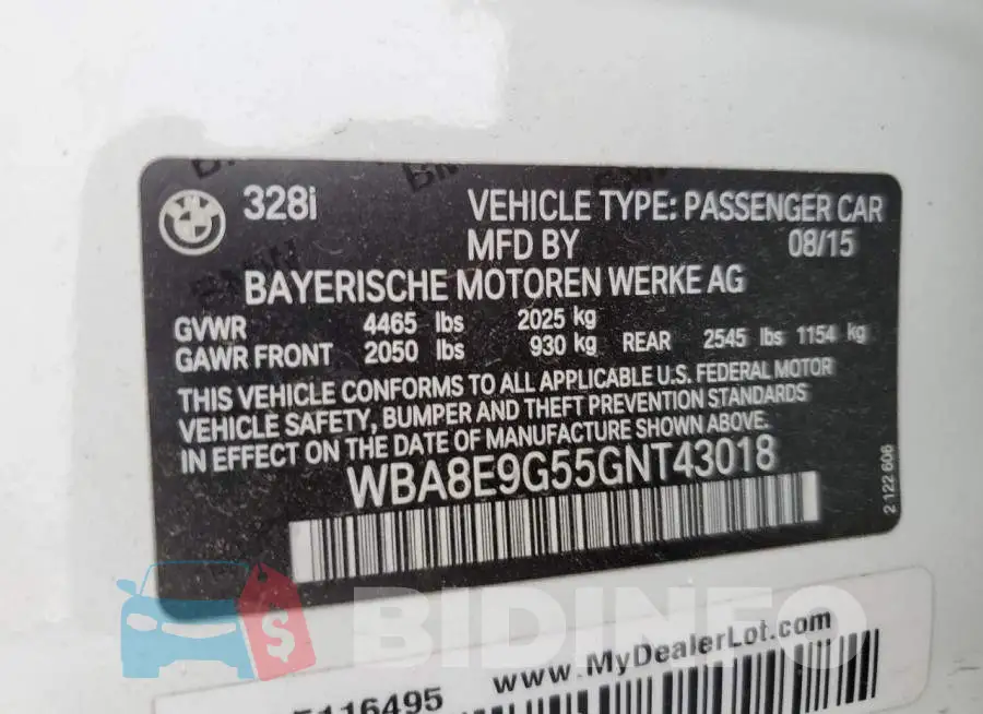 WBA8E9G55GNT43018 Photo# 12