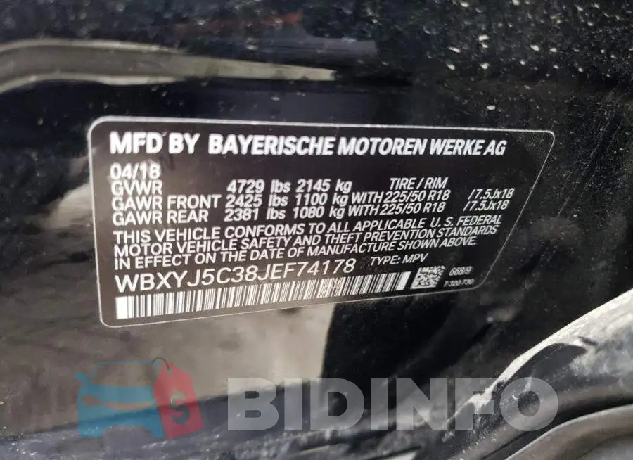 WBXYJ5C38JEF74178 Photo# 13