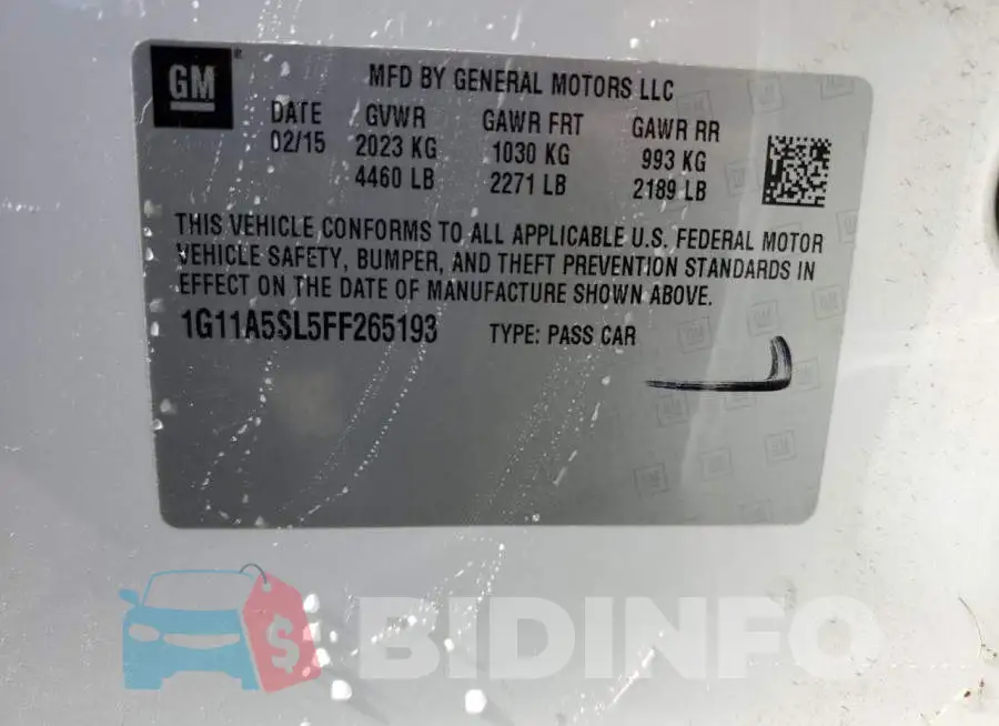 1G11A5SL5FF265193 Photo# 12