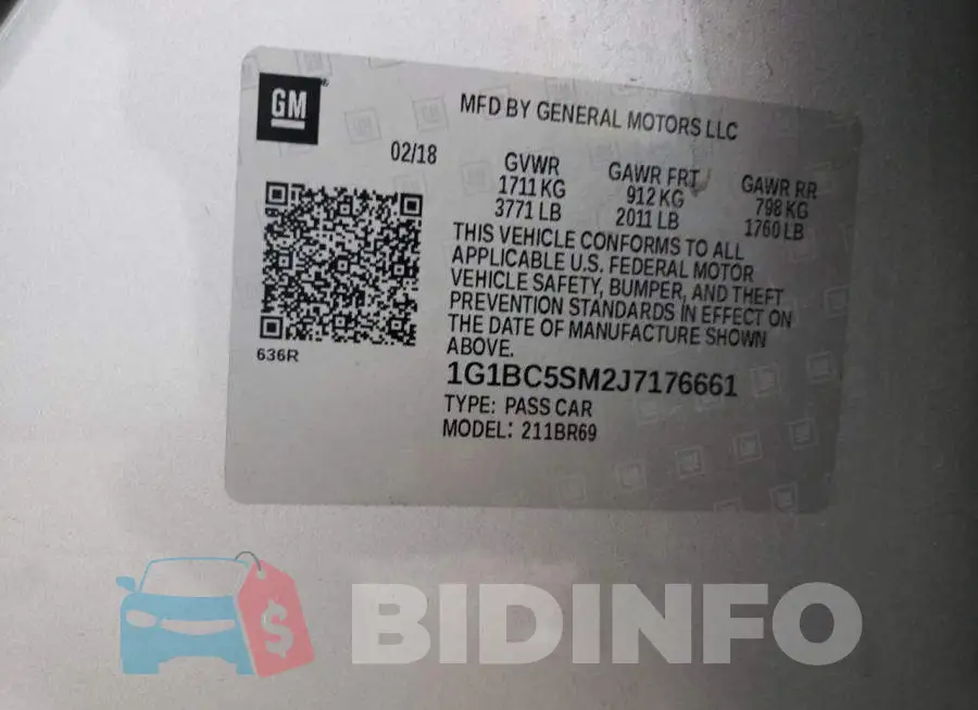 1G1BC5SM2J7176661 Photo# 13