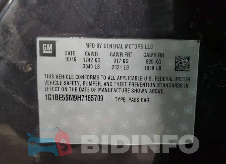 1G1BE5SM9H7165709 Photo# 12