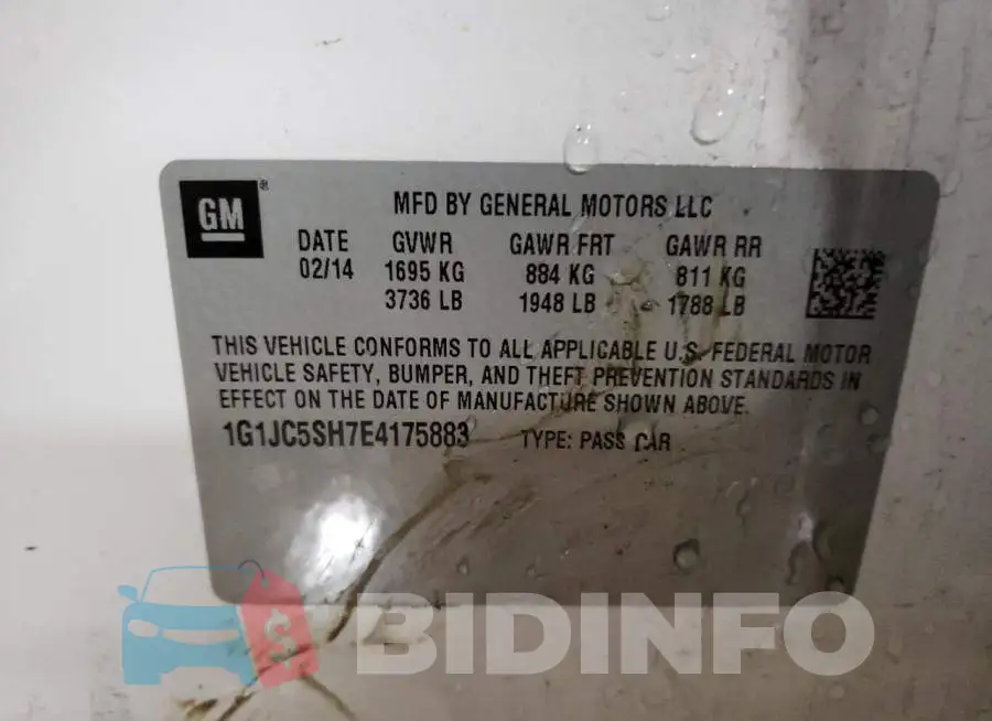 1G1JC5SH7E4175883 Photo# 13
