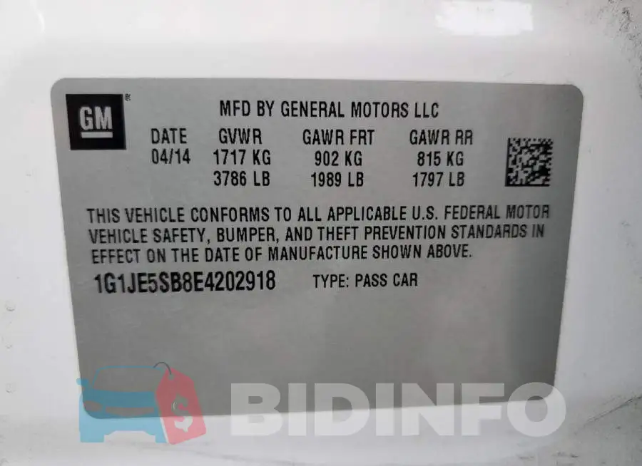 1G1JE5SB8E4202918 Photo# 12