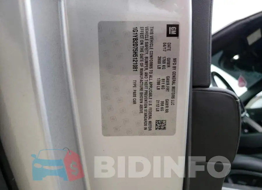 1G1YB2D75H5121081 Photo# 12