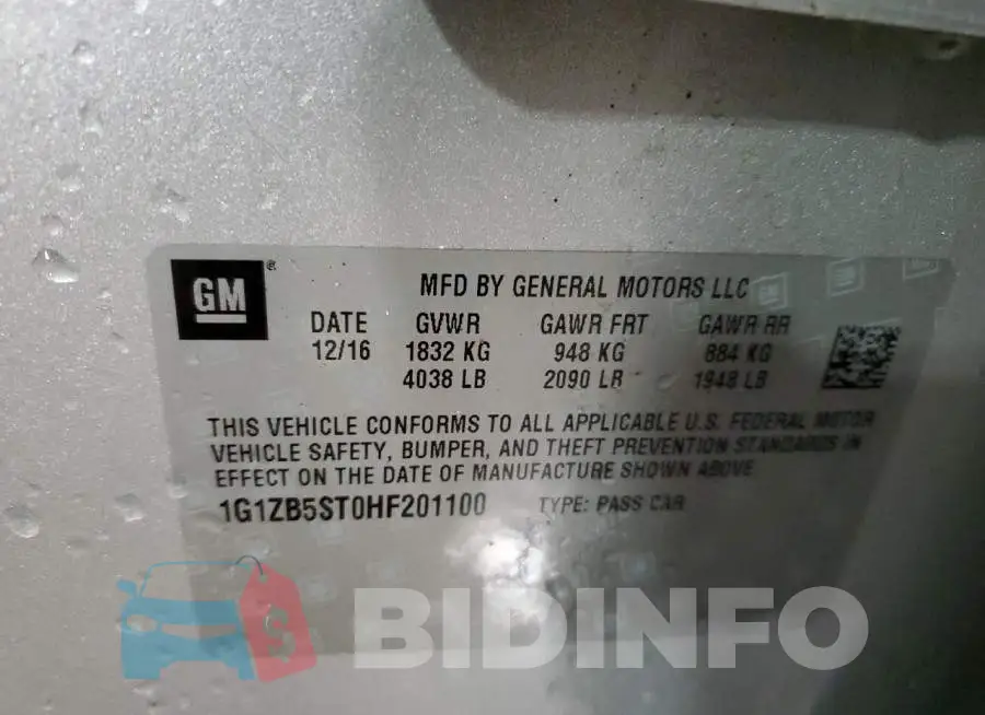 1G1ZB5ST0HF201100 Photo# 12