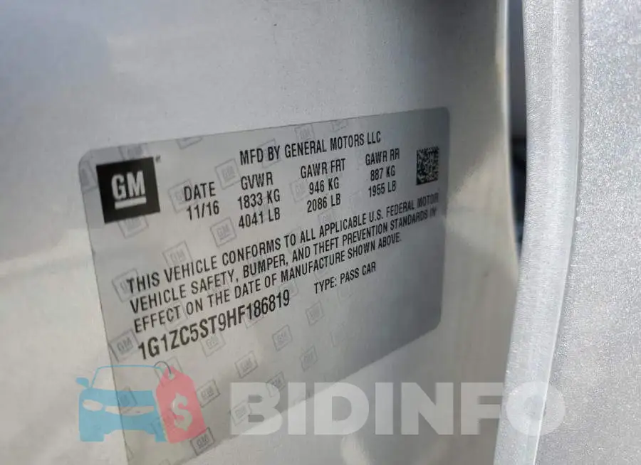 1G1ZC5ST9HF186819 Photo# 12