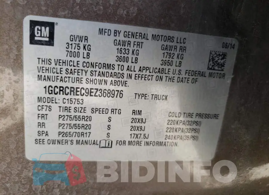 1GCRCREC9EZ368976 Photo# 13