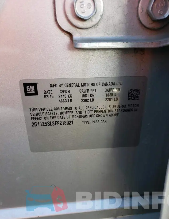 2G11Z5SL3F9218021 Photo# 13