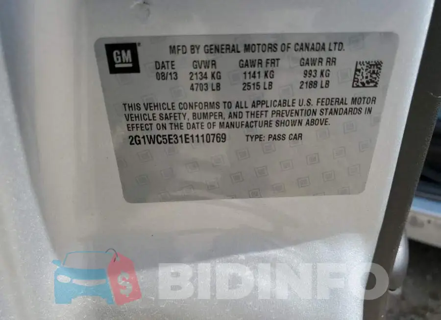 2G1WC5E31E1110769 Photo# 13