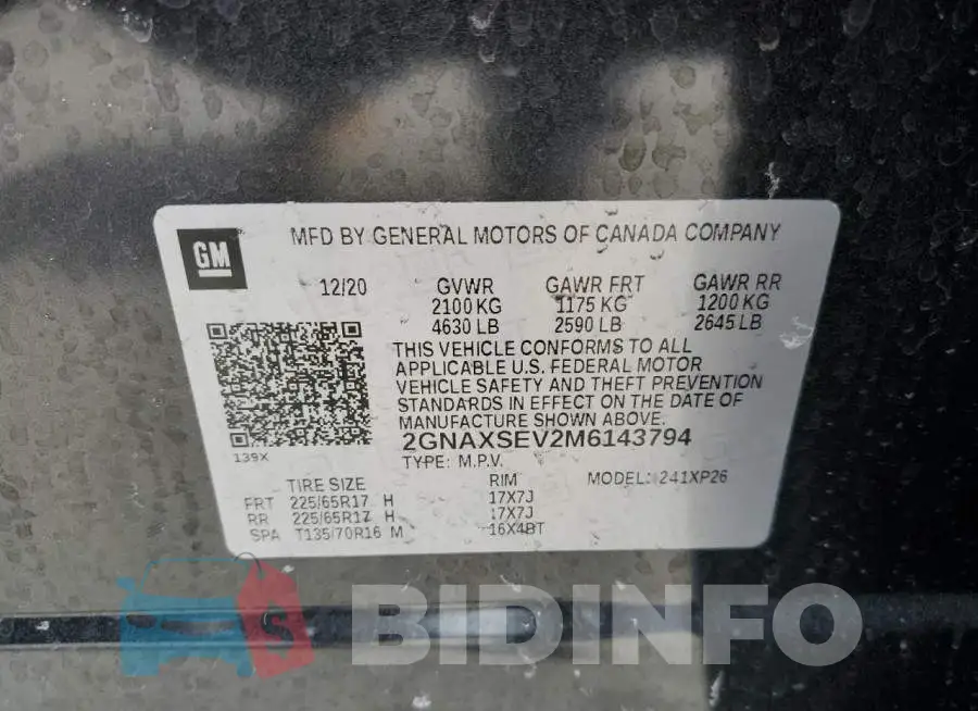 2GNAXSEV2M6143794 Photo# 12