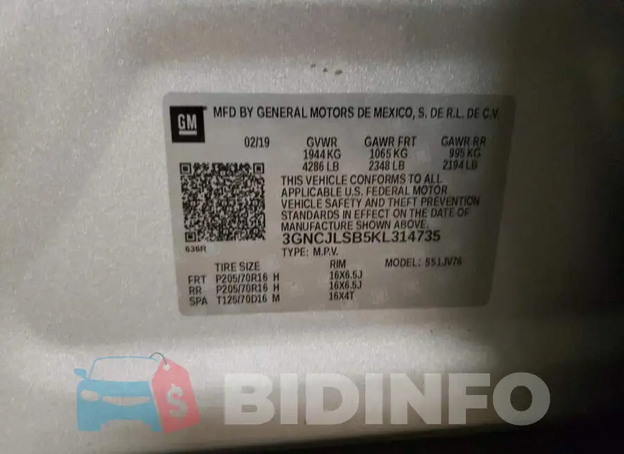 3GNCJLSB5KL314735 Photo# 14