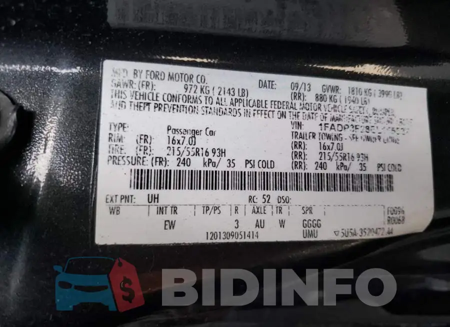 1FADP3F28EL155527 Photo# 12