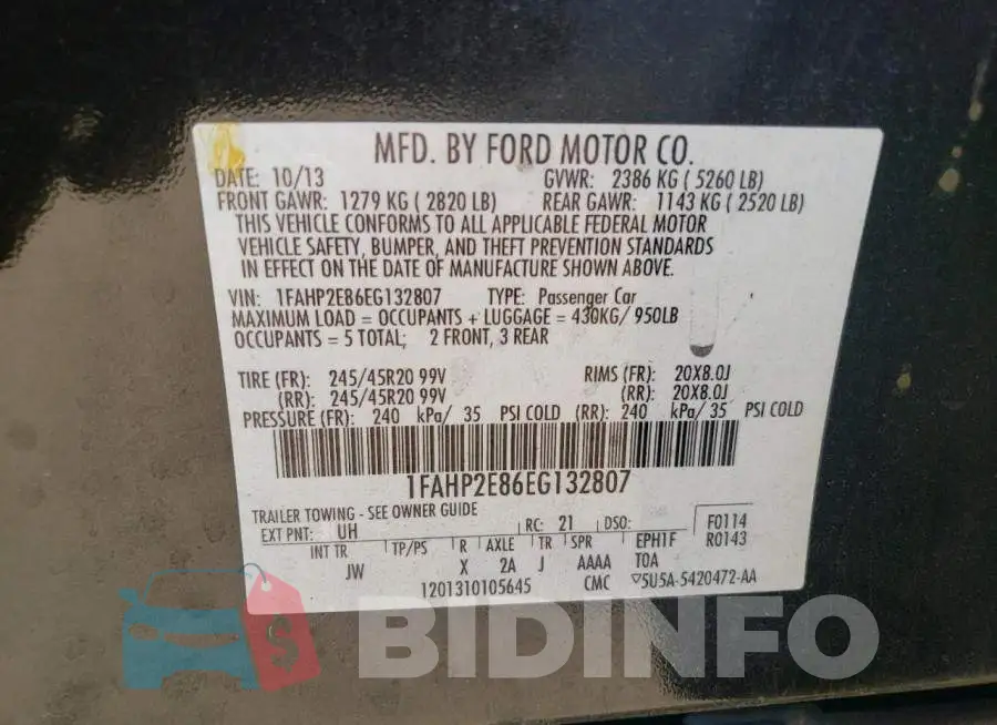 1FAHP2E86EG132807 Photo# 12