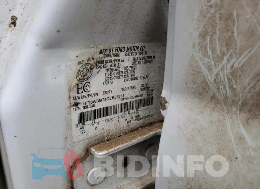 1FT8W3BT4GEB65332 Photo# 12