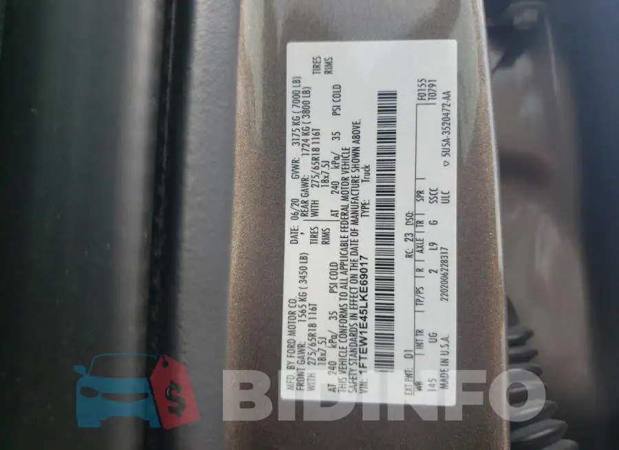 1FTEW1E45LKE69017 Photo# 12