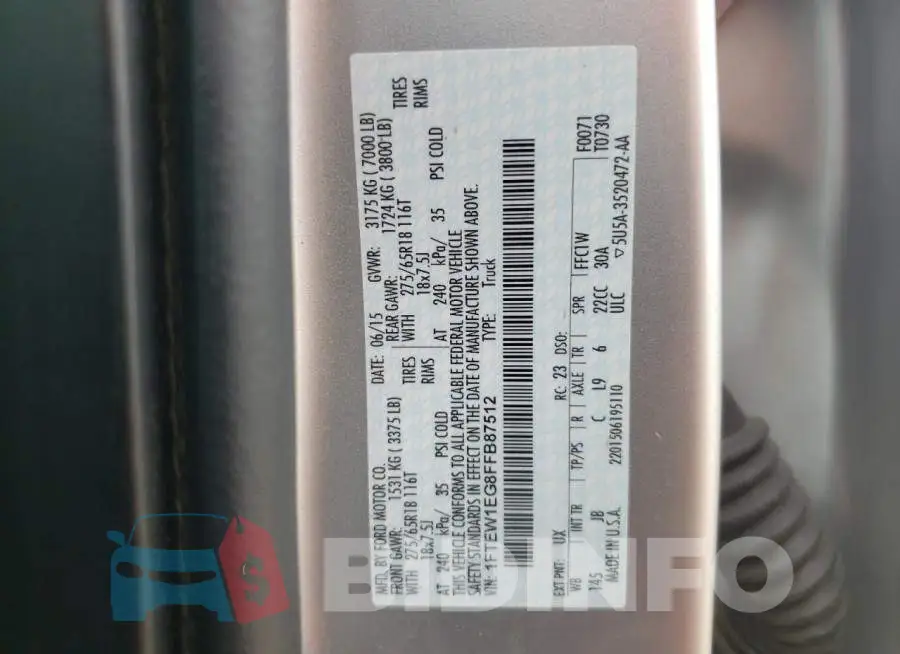 1FTEW1EG8FFB87512 Photo# 12