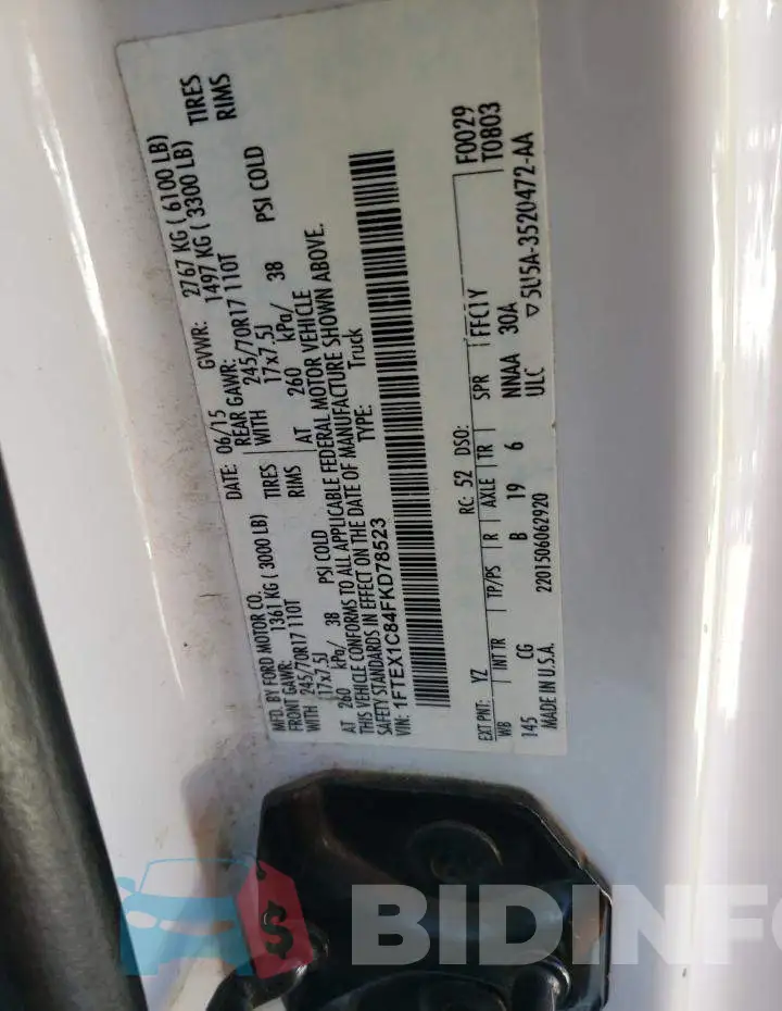 1FTEX1C84FKD78523 Photo# 12