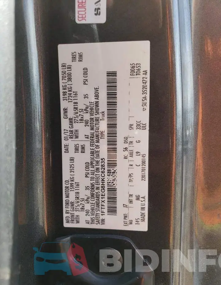 1FTFX1EG8HKC62835 Photo# 12