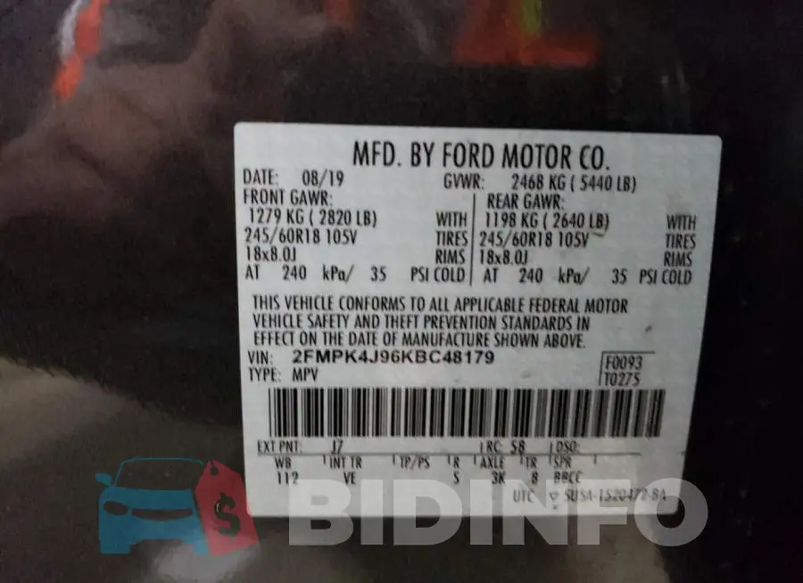 2FMPK4J96KBC48179 Photo# 13