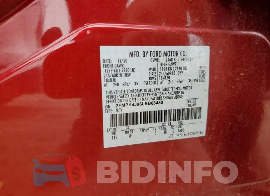 2FMPK4J96LBB68480 Photo# 12