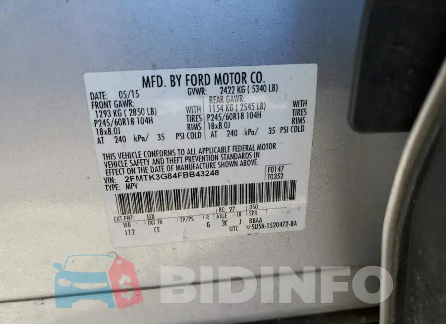 2FMTK3G84FBB43248 Photo# 13