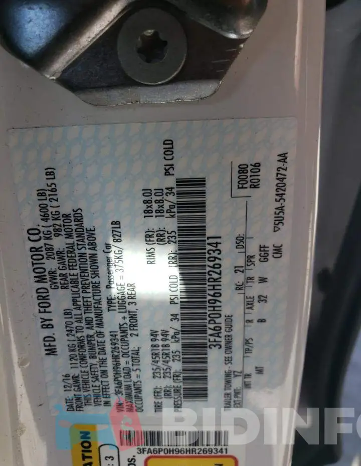 3FA6P0H96HR269341 Photo# 12