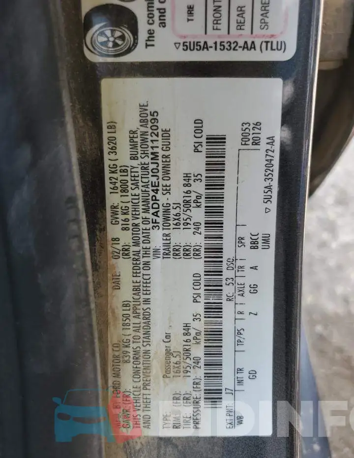3FADP4EJ0JM112095 Photo# 12