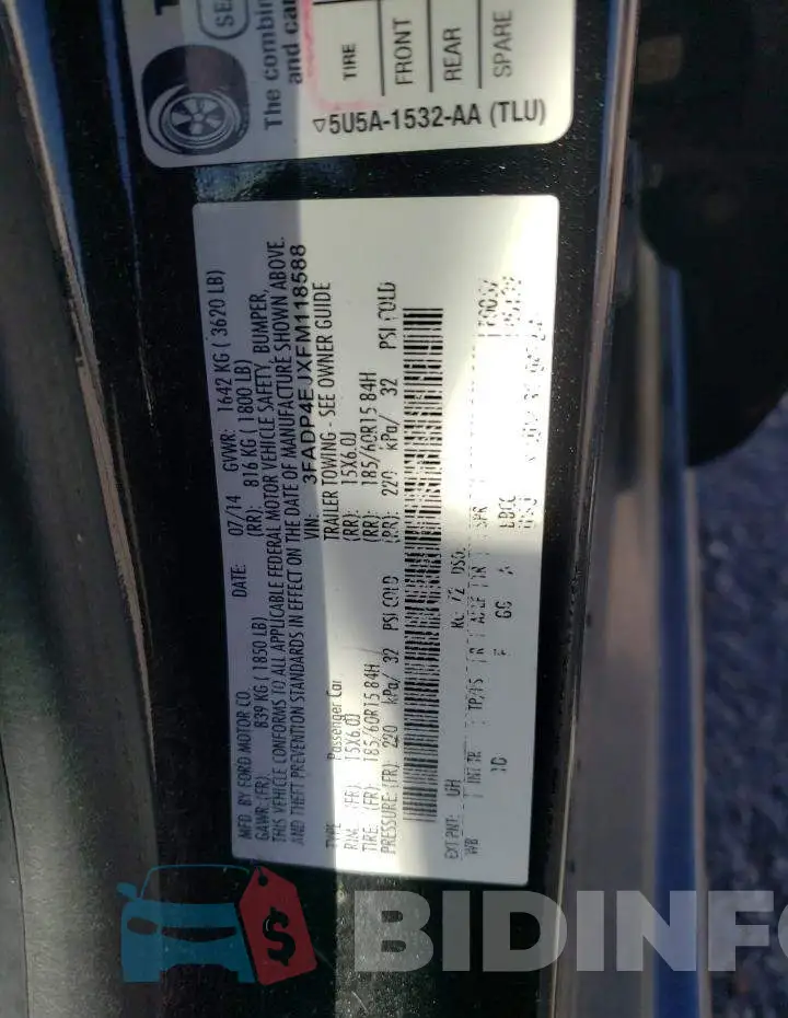 3FADP4EJXFM118588 Photo# 12
