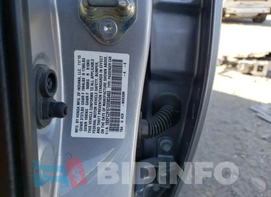 19XFC2F57GE003463 Photo# 12