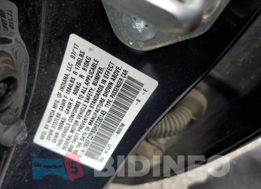 19XFC2F85HE230145 Photo# 12
