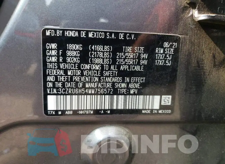 3CZRU6H54MM756572 Photo# 13
