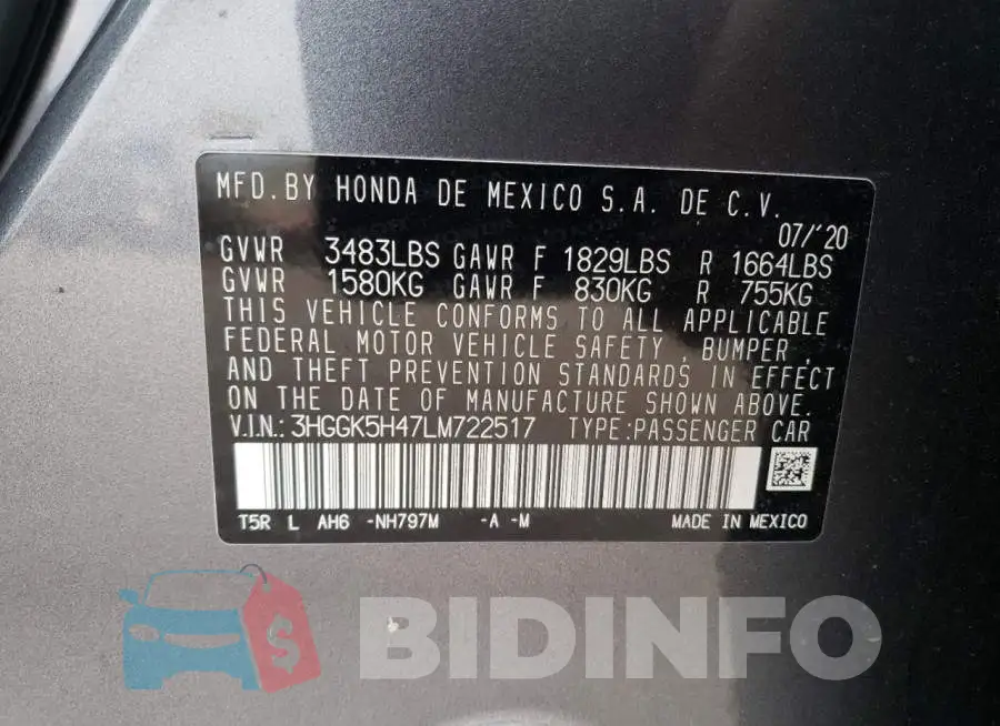 3HGGK5H47LM722517 Photo# 12
