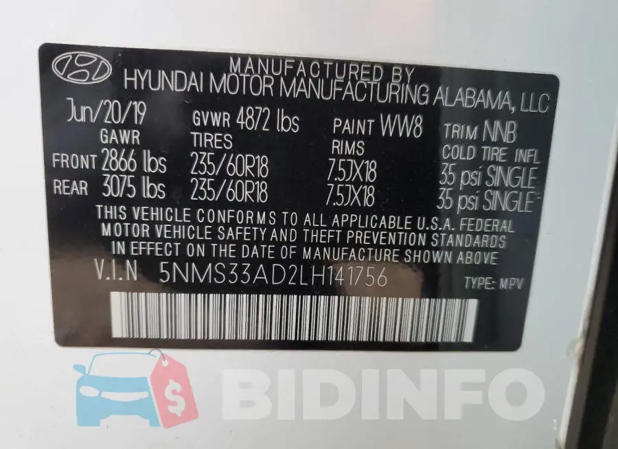 5NMS33AD2LH141756 Photo# 14