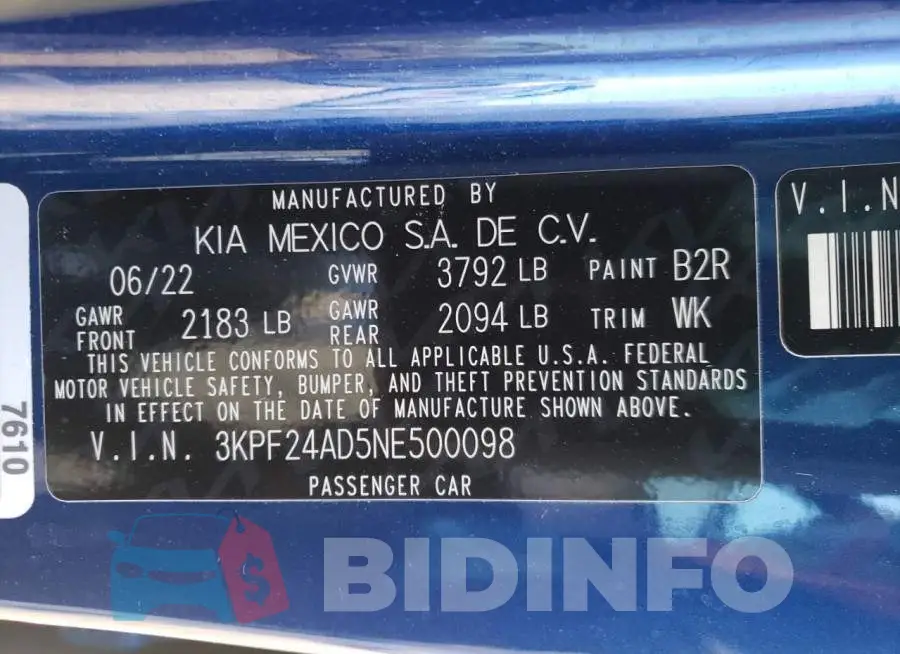 3KPF24AD5NE500098 Photo# 12