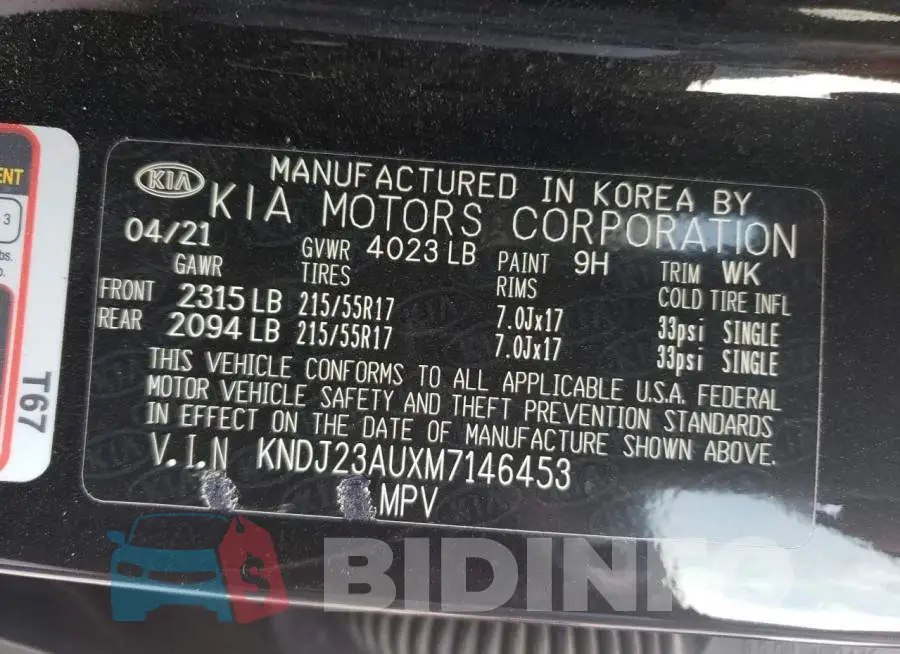 KNDJ23AUXM7146453 Photo# 13