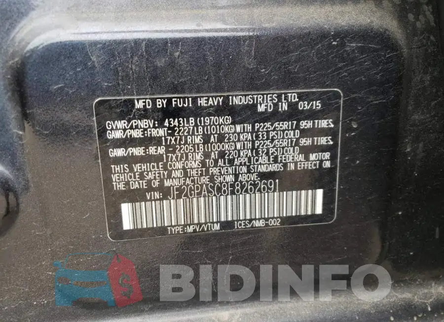 JF2GPASC8F8262691 Photo# 12