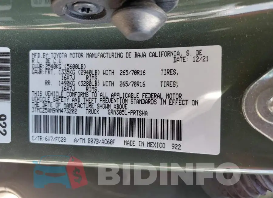 3TMCZ5AN9NM473202 Photo# 13