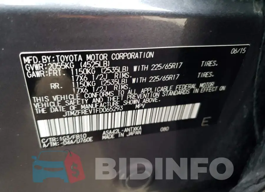 JTMZFREV1FD065293 Photo# 13