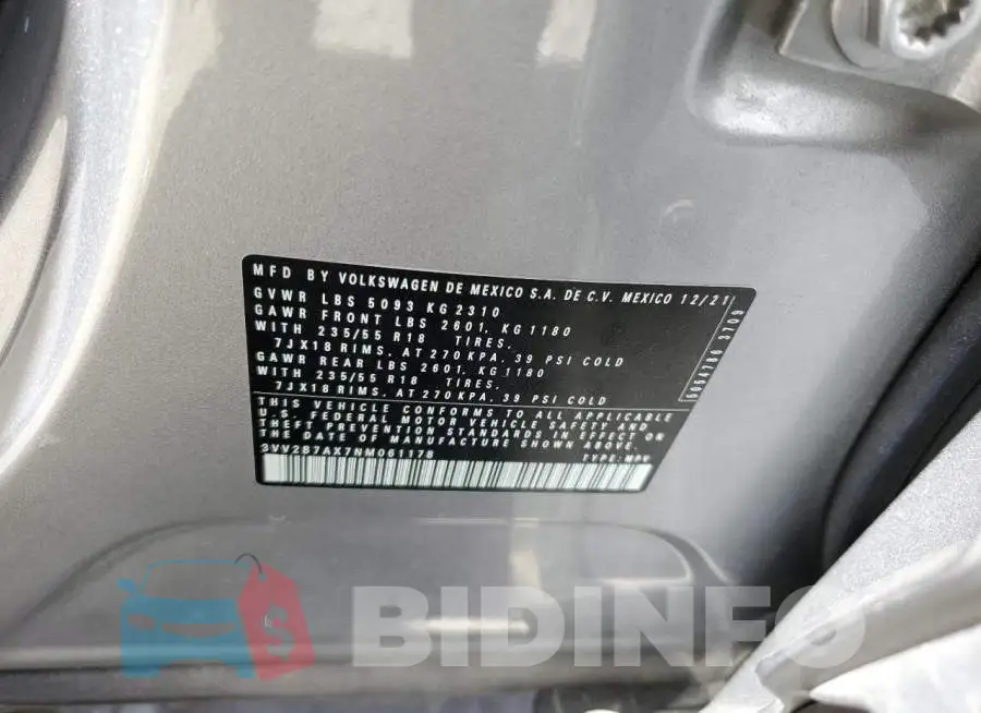 3VV2B7AX7NM061178 Photo# 13